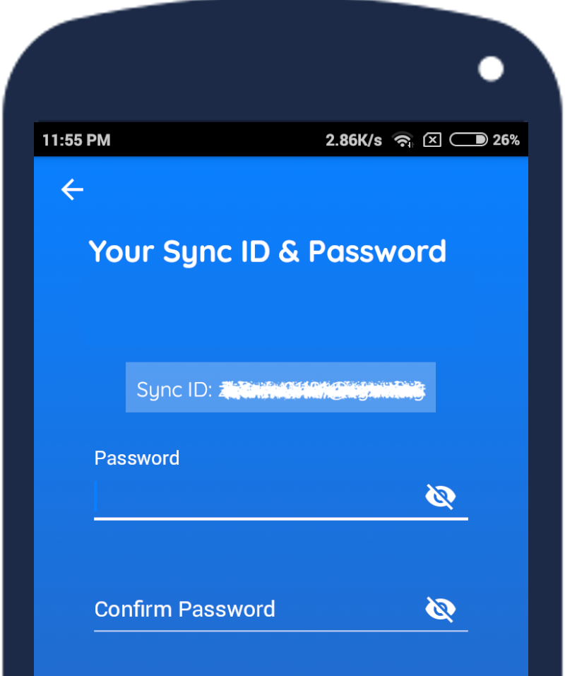 Sync Create New Password